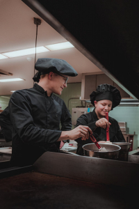 Image of chefs in a restaurant kitchen