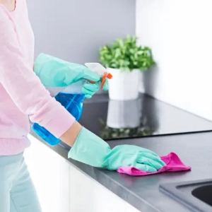 cleaning kitchen counter